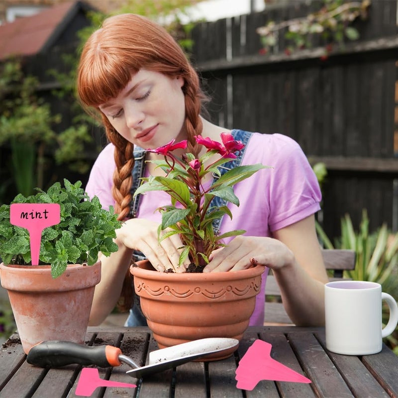 Bluckincle 200pcs Plant Labels,Plant Name Tags,Pink Plant Markers,Gardening Supplies,Garden Labels Outdoor Waterproof,Garden Markers,Plastic Plant Labels for Seedlings,Greenhouse Accessories,Plant Nursery - Image 5